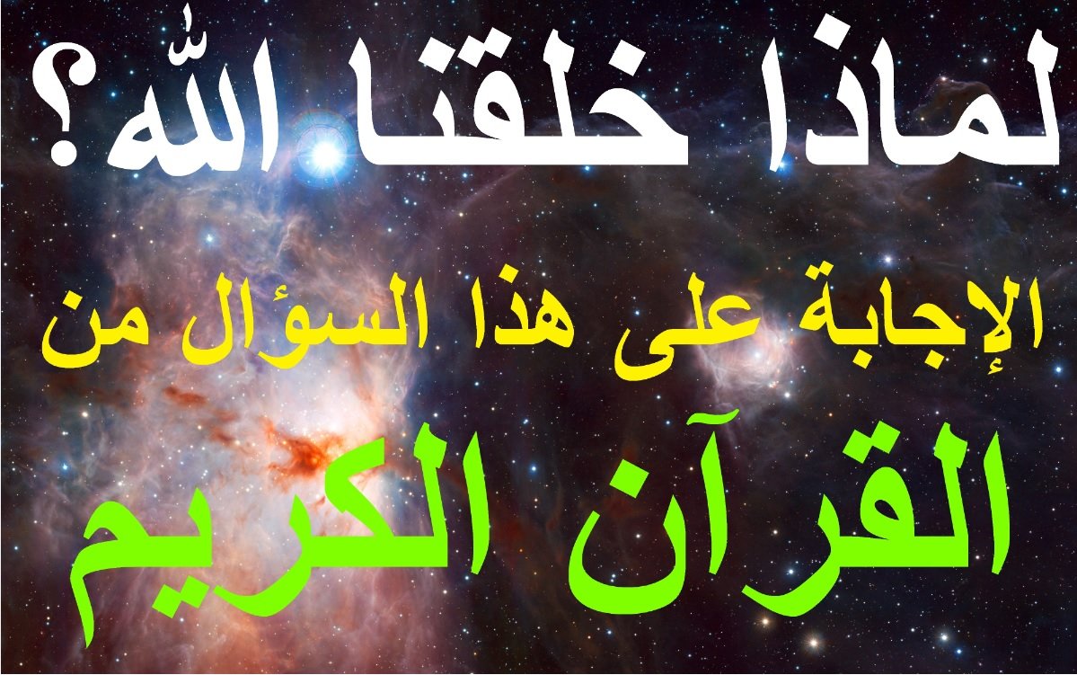  لماذا خلقنا الله (عَزَّ وجَلّ)؟