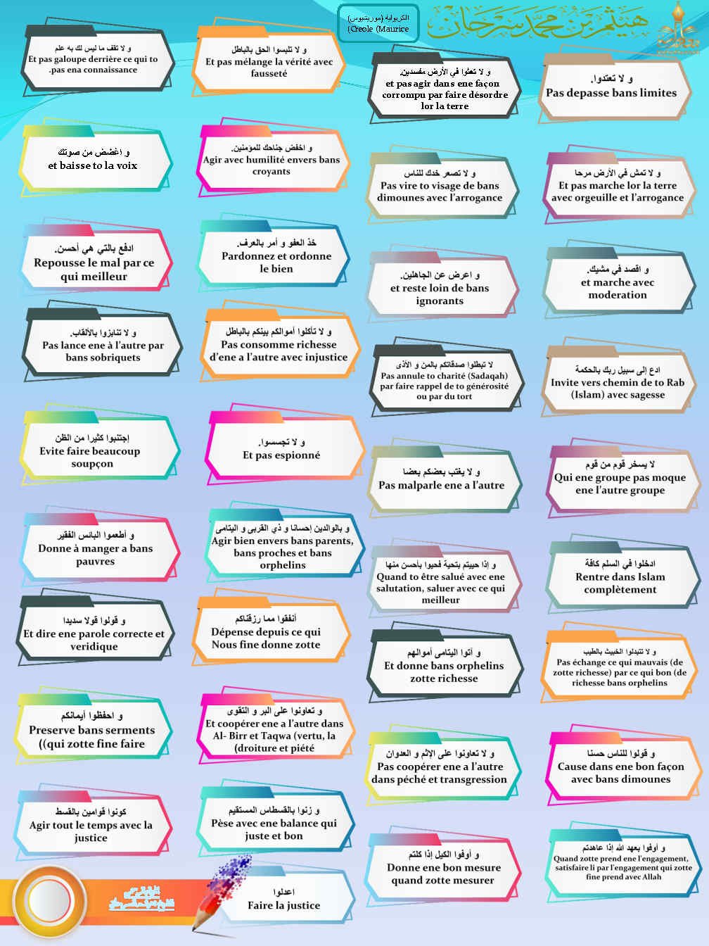 Qualité d’ene musulman