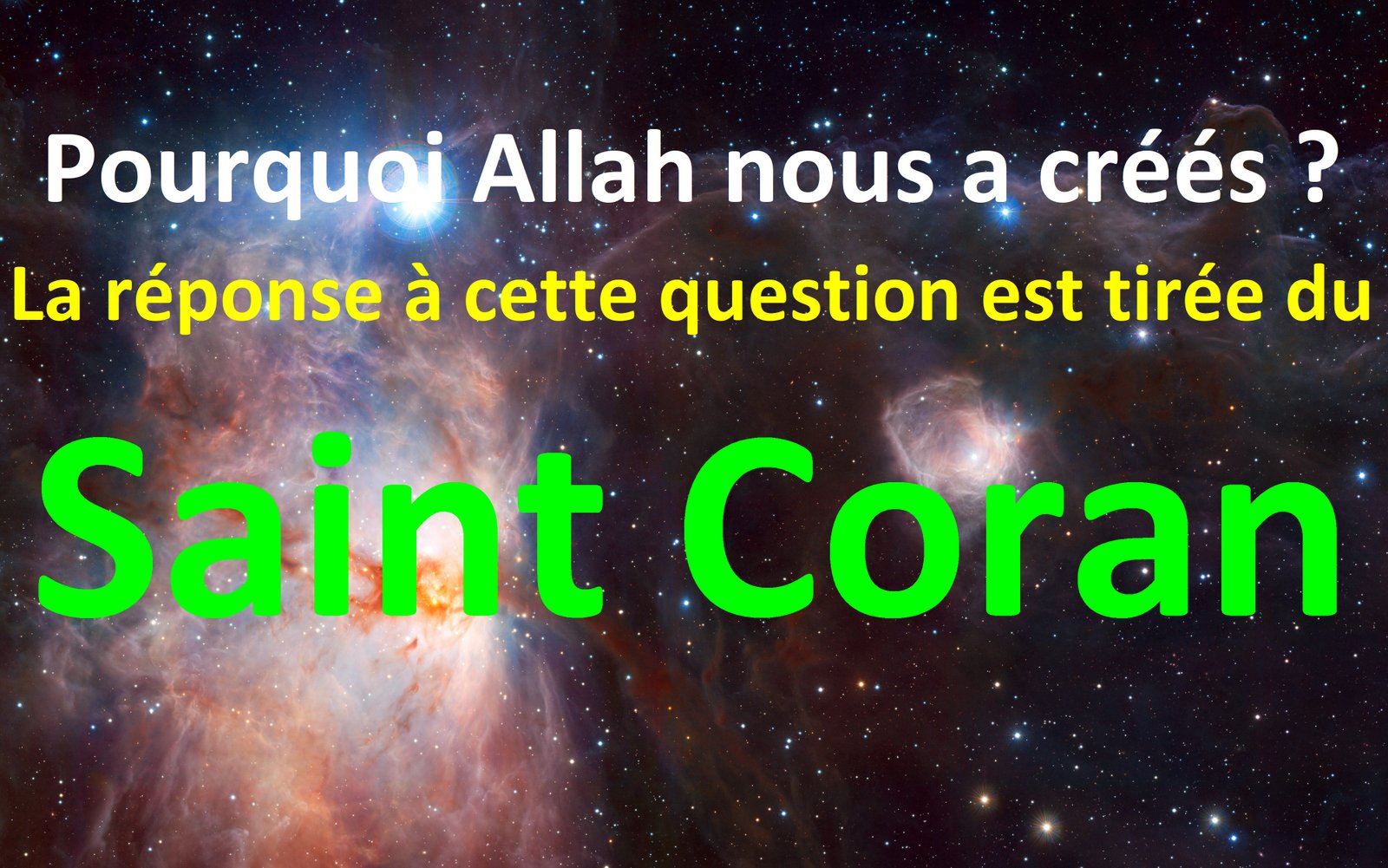 Pourquoi Allah nous a créés ? (Affiche)